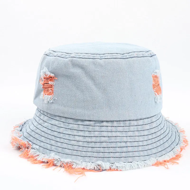 LDSLYJR Primăvară Denim Solid Găleată Pălărie Pescar Pălărie de Călătorie în aer liber la Soare Capac Pentru Bărbați Și Femei 161 Imagine 3